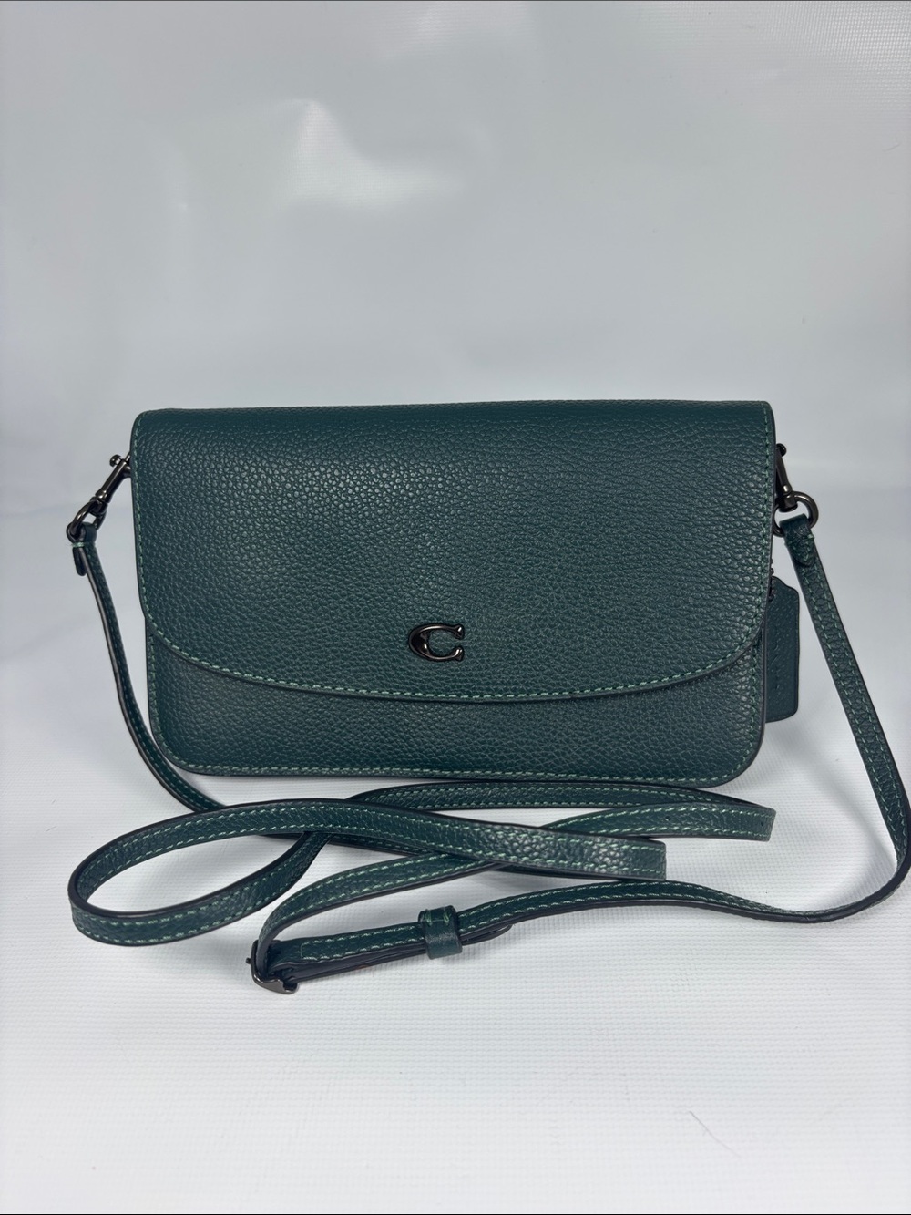 Coach Teal Pebbled Leather Crossbody Bag